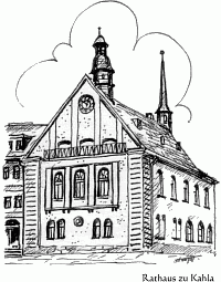 Rathaus zu Kahla - Historische Zeichnung