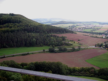 Blick auf Walldorf vom Schloss Landssberg aus.