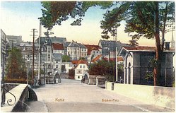 historische Ansichten: Brückenplatz Kahla 1905
