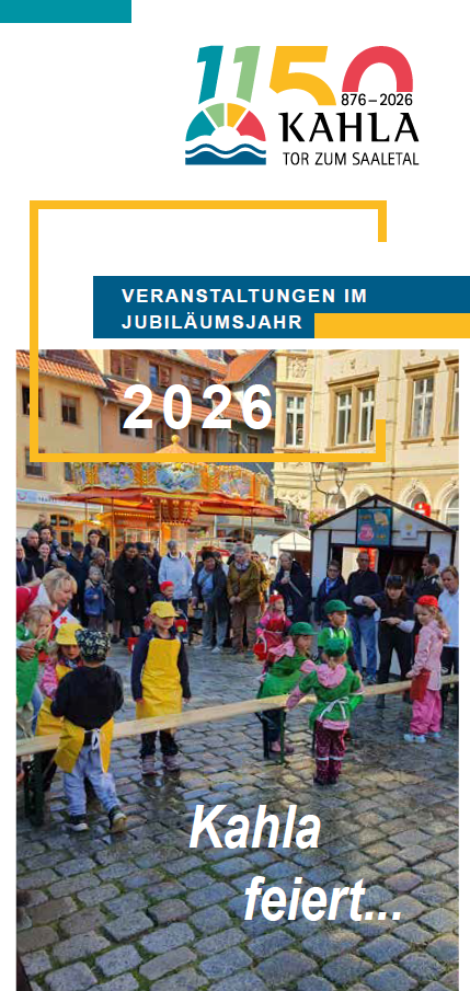 Veranstaltungskalender Cover - 1150 Jahre Kahla 876 - 2026