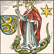 historisches Logo: heilige Margaretha der Stadt Kahla