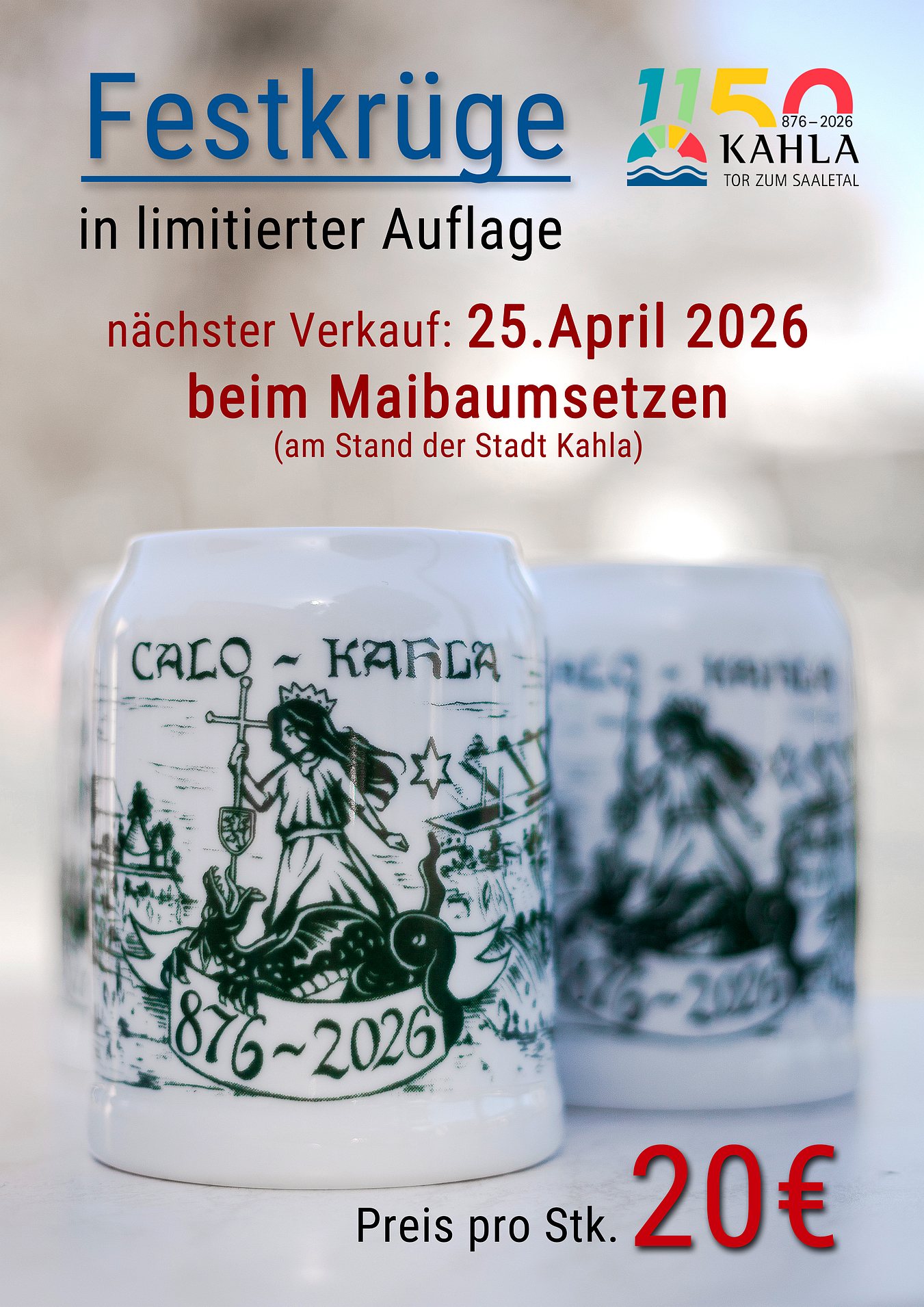 Festbierkrug Maibaum Plakat Merch Verkauf