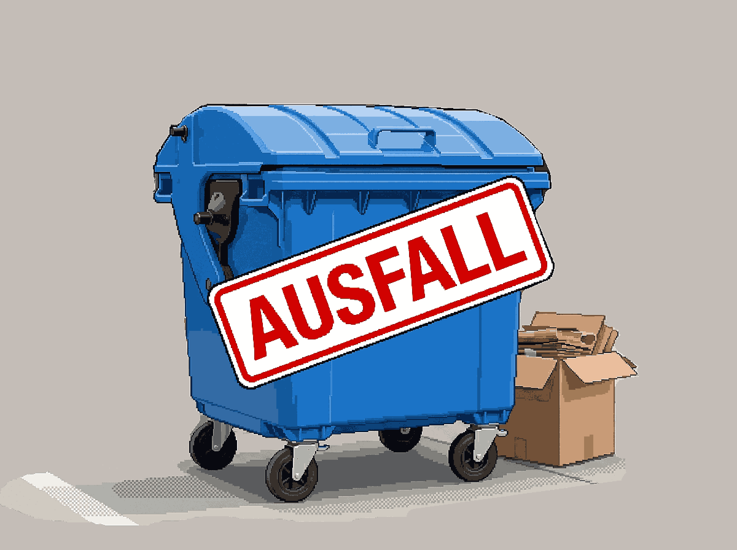 Ausfall: Blaue Tonne