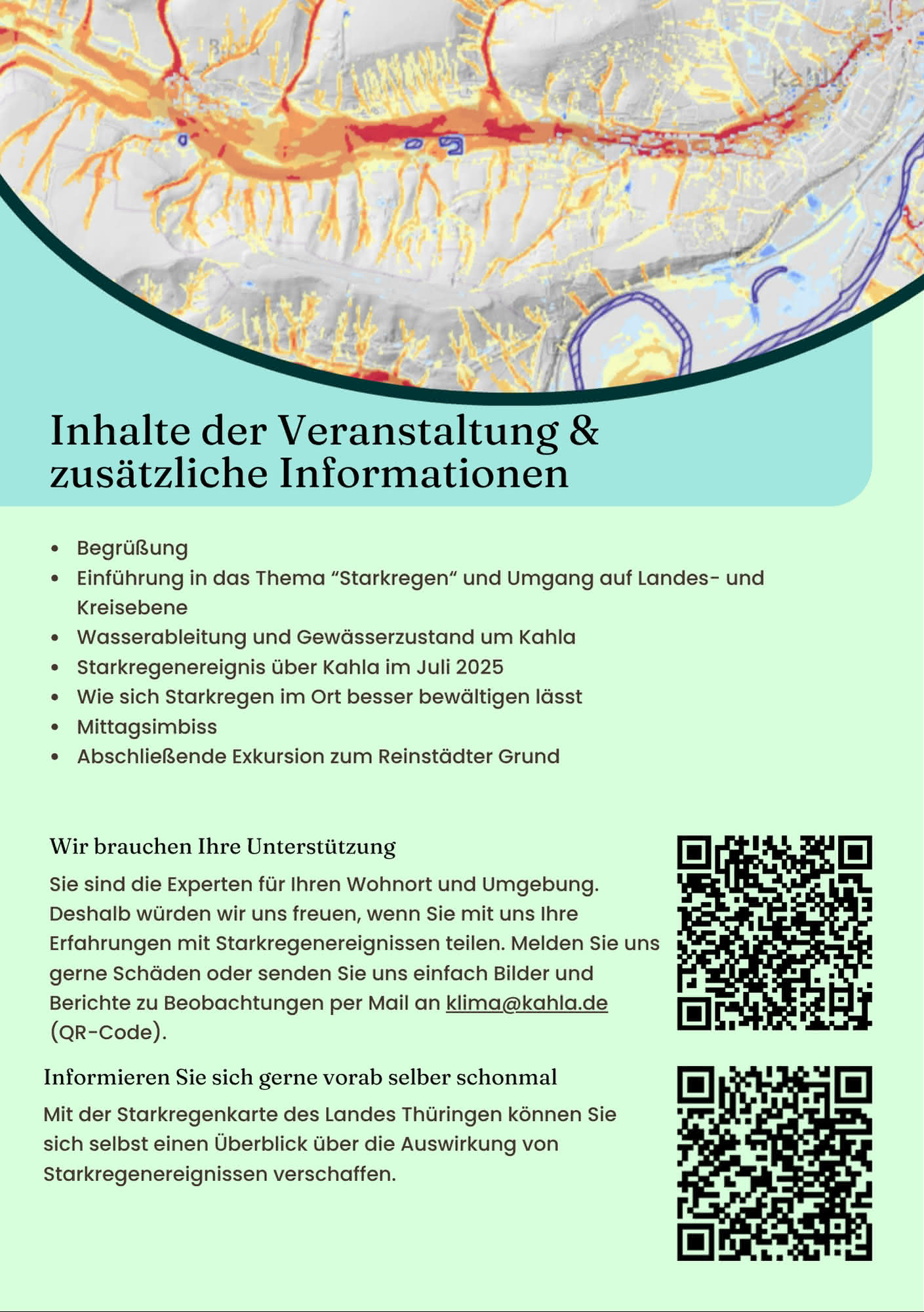 Einladungsflyer Starkregentag Rückseite