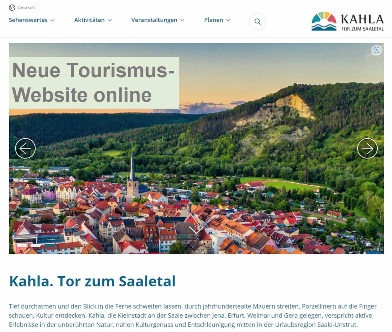 neue Tourismus-Website für Kahla