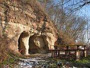 Die Bastei und die Schurfhöhlen am Rothensteiner Felsen