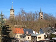Das Schloss zu Schleiz und die Bergkirche St. Marien