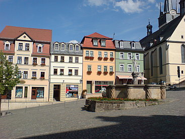 Pößnecker Marktplatz.