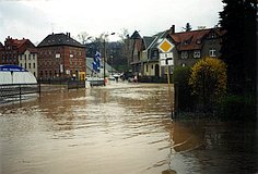 Hochwasser im April 1994: Bachstraße/Bergstraße