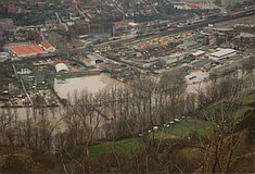 Hochwasser im April 1994: Blick vom Dohlenstein