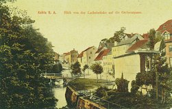 historische Ansichten: Blick von der Lachebrücke auf die Gerberstraße 1908