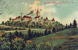 historische Ansichten: Leuchtenburg mit Windmühle