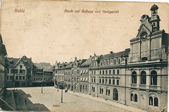 historische Ansichten: Markt mit Rathaus und Amtsgericht