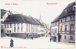 historische Ansichten: Saalstraße Kahla 1906 (Saal-Vorstadt)