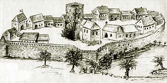 Die Burg in der Stadt, mit Stadtmauer