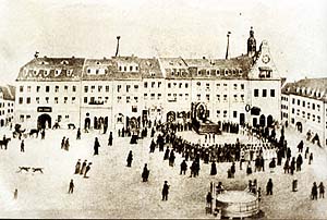Erntefest vor dem Rathaus 1847